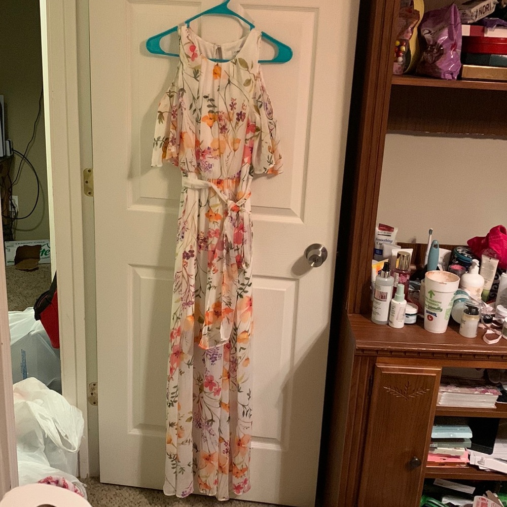 CK Calvin Klein white floral dress